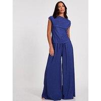 Quiz Indigo Wide Leg Trousers