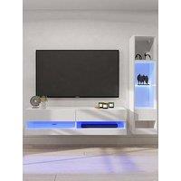 Gfw Galicia 120 Cms Tv Unit + 1 Shelf Unit - Fits Up To 55 Inch Tv - White