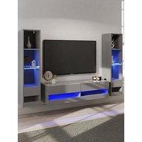 Gfw Galicia 120 Cms Tv Unit + 2 Shelf Units - Fits Up To 55 Inch Tv - Grey