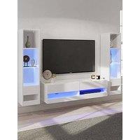 Gfw Galicia 120 Cms Tv Unit + 2 Shelf Units - Fits Up To 55 Inch Tv - White