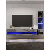 Gfw Galicia 150 Cm Tv Unit + Shelf Unit With Led Lights - Fits Up To 65 Inch Tv - Grey