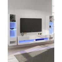 Gfw Galicia 150 Cms Tv Unit + 2 Shelf Units - Fits Up To 65 Inch Tv - White