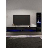 Gfw Galicia 180 Cm Tv Unit + Shelf Unit - Fits Up To 80 Inch Tv - Black
