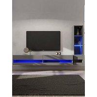 Gfw Galicia 180 Cm Tv Unit + Shelf Unit With Led Lights - Fits Up To 80 Inch Tv - Grey