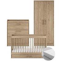 Silver Cross Geneva 4 Piece Set With Truefit Eco Fiber Mattress
