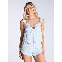Boux Avenue Strawberry Dobby Cami & Short Pyjama Set - Blue Mix