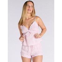 Boux Avenue Linen Blend Stripe Cami Set - Pink Mix