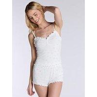 Boux Avenue Bow & Floral Rib Cami Pyjama Set - Ivory Mix