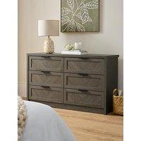 Very Home Chevry 3 + 3 Drawer Chest - Dark Oak