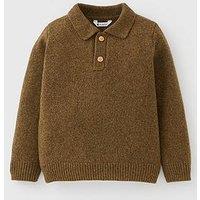 Mini V By Very Boys Knitted Polo Top - Green