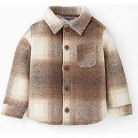 Mini V By Very Boys Checked Button Up Shacket - Brown
