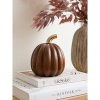 Very Home Large Wooden Pumpkin - Walnut 12.7Cm