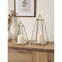 Very Home Lantern Traingle Set Of 2