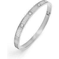 Say It With Full Cz Stone Bangle - Silver