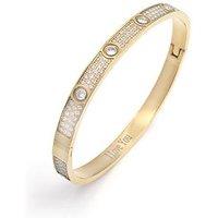 Say It With Full Cz Stone Bangle - Yellow Gold