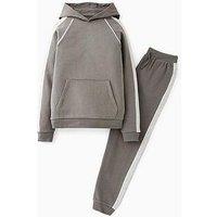 The Very Collection Boys Stripe Elevated Tracksuit Set - Grey