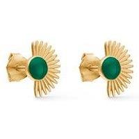 Enamel Copenhagen Petrol Green Soleil Gold Plated Sterling Silver Studs