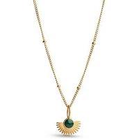 Enamel Copenhagen Petrol Green Soleil Gold Plated Sterling Silver Necklace