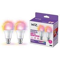 Philips Wiz Wiz A60 E27 Colour Smart Light Bulb 2-Pack