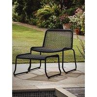 Gallery Direct Sassano Lounge Chair With Footstool Black