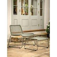 Gallery Direct Sassano Lounge Chair With Footstool Green