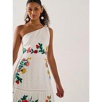 Forever New Ollie One Embroidered Shoulder Maxi - White