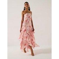 Forever New Sharpay Sheer Floral Ruffle Dress - Pink