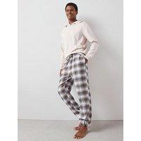 The Very Collection Hooded Brushed Check Lounge Set - Brown