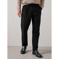 The Very Collection Pleated Tapered Trousers - Black