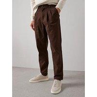 The Very Collection Pleated Tapered Trousers - Brown