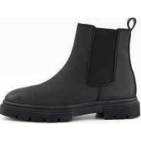 The Very Collection Leather Cleated Chelsea Boots - Black