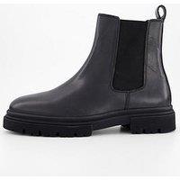 The Very Collection Leather Cleated Chelsea Boots - Black