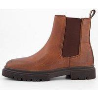 The Very Collection Leather Cleated Chelsea Boots - Brown
