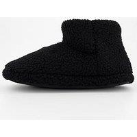 The Very Collection Borg Slipper Boots - Black