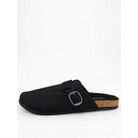 The Very Collection Buckle Mule Slipper - Black