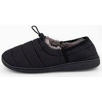The Very Collection Quilted Slippers - Black