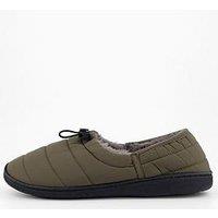 The Very Collection Quilted Slippers - Khaki