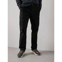 The Very Collection Tapered Fit Cargo Trousers With Stretch - Black