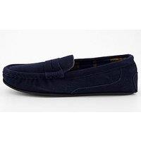 The Very Collection Suede Moccasin Slipper - Navy