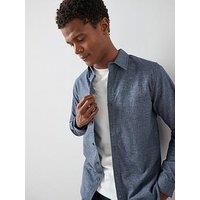 The Very Collection Pure Cotton Brushed Grindle Shirt - Navy