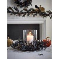 Very Home Cedar Leaf Hurricane Table Centre Halloween Decoration