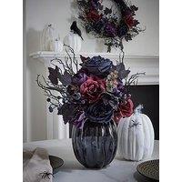 Very Home Halloween Floral Arrangement In Glass Vase
