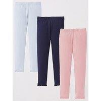 Mini V By Very Girls 3 Pack Lace Trim Leggings - Multi