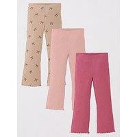 Mini V By Very Girls 3 Pack Flare Leggings - Print/Solid