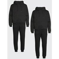 Jack & Jones 2 Pack Bradley Heavyweight Hoodies - Black