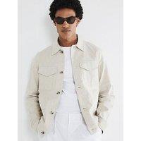 River Island Linen Western Jacket - Beige