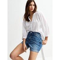 New Look Mid Blue Denim Boyfriend Fit Shorts
