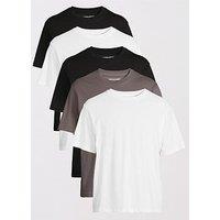 Jack & Jones 5 Pack Hugo Loose Fit Short Sleeve T-Shirt - Multi