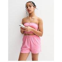 New Look 915 Girls Towelling Bandeau Top - Pink