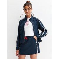 New Look 915 Girls Lace Side Stripe Mini Skirt - Navy